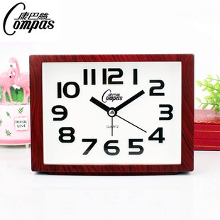 康巴丝台式大字老静音办公闹钟台钟卧室床头石英钟度钟表