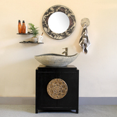 实木新浴室柜 仿古 洗手池台盆柜小户型落地式