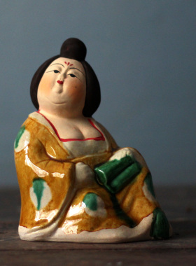 仕女唐彩胖妮贵妇陶俑摆设家居客厅收藏艺术装饰品