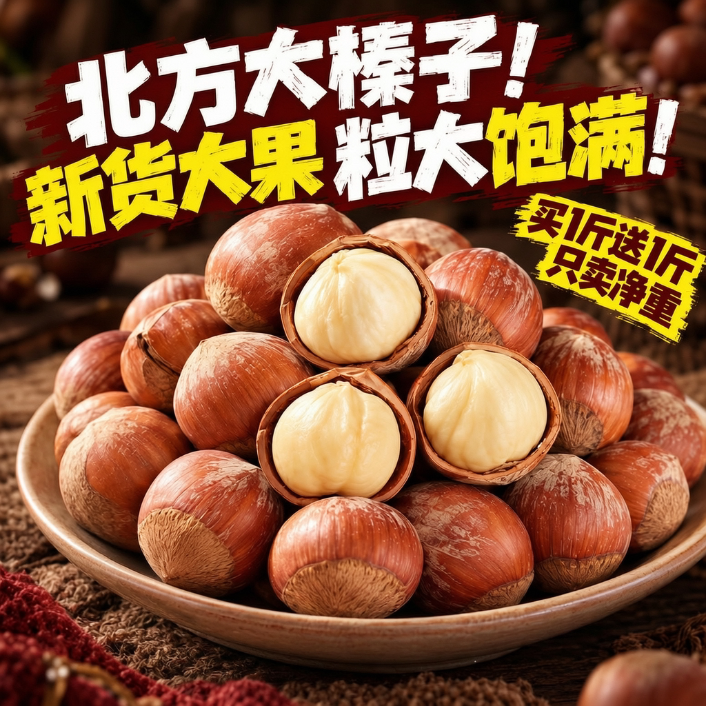 大榛子北方特产2026年新货新鲜坚果零食薄壳榛果无添加送钳子