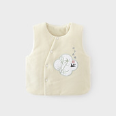 婴儿护肚背心秋冬季 宝宝夹棉马甲儿童坎肩马夹新生儿纯棉保暖上衣