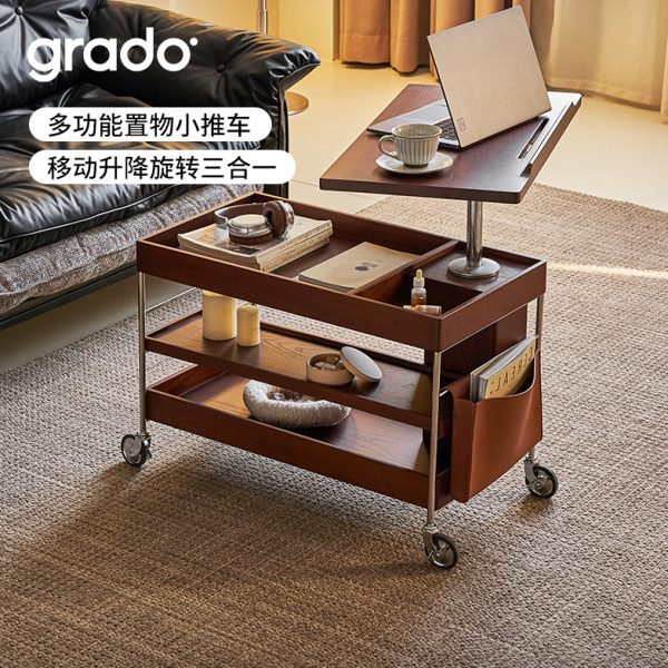 云移动小边几|中小推车度adro客厅g逸可升降可移动格收纳茶几古风