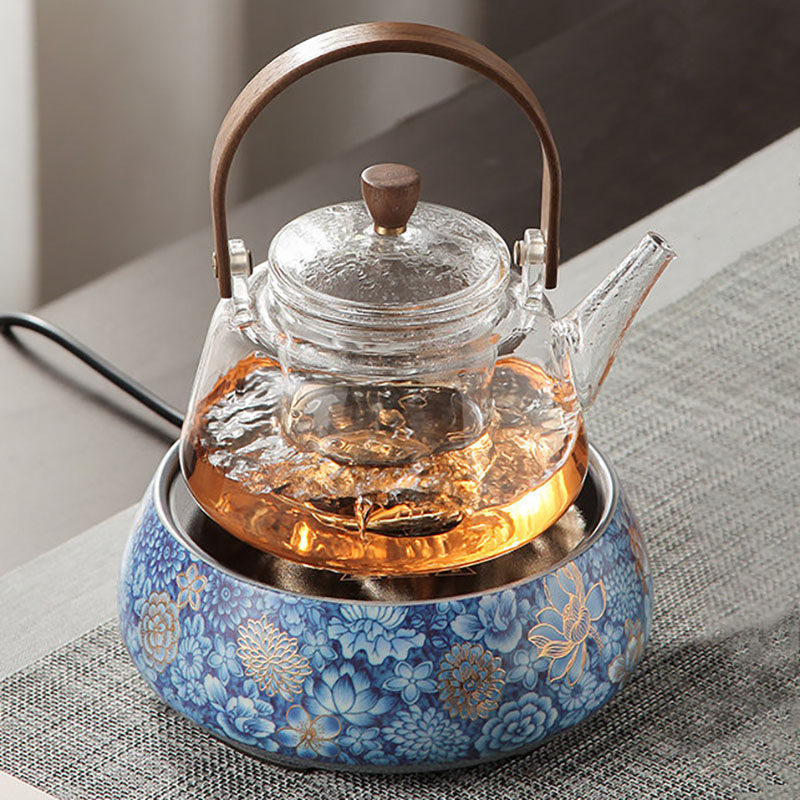 轻奢电陶炉煮茶玻璃壶家用电热煮茶炉套装煮水电茶炉触摸式电热炉