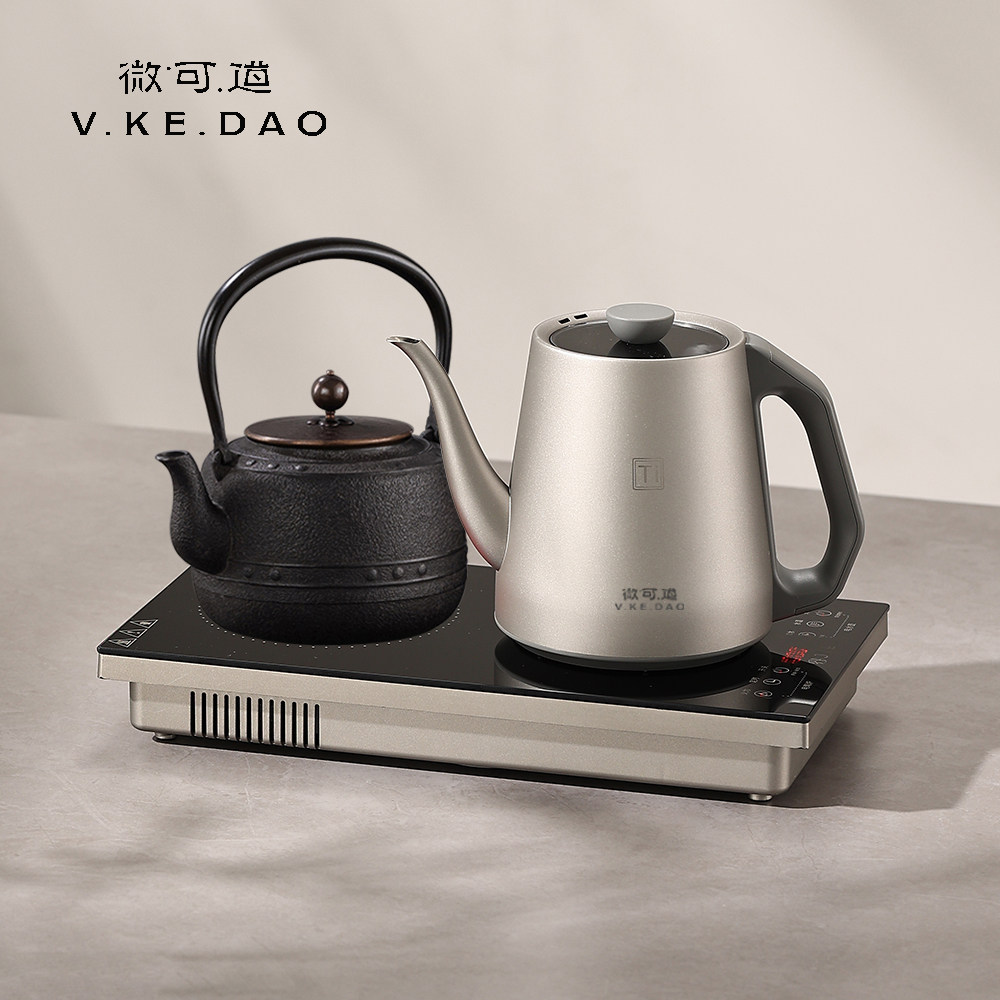 微可道泡茶专用纯钛烧水壶进口铸铁壶自动上水家用电陶炉煮茶器