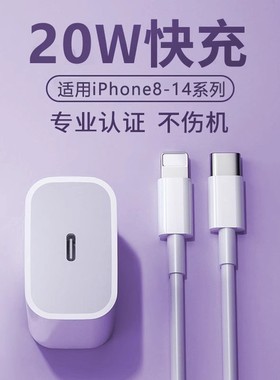 20W适用苹果充电器快充iphone14手机充电头13/12/11plus插头X/Xs/XR闪充原平板iPad数据线PD30W正品一套装