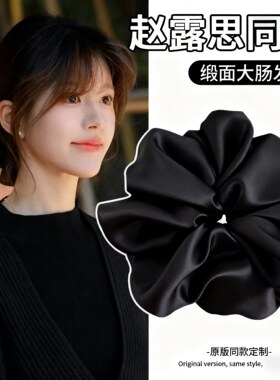 睡眠枕头发圈女高级感缎面超大大肠发圈填充棉不伤发真丝头绳发饰