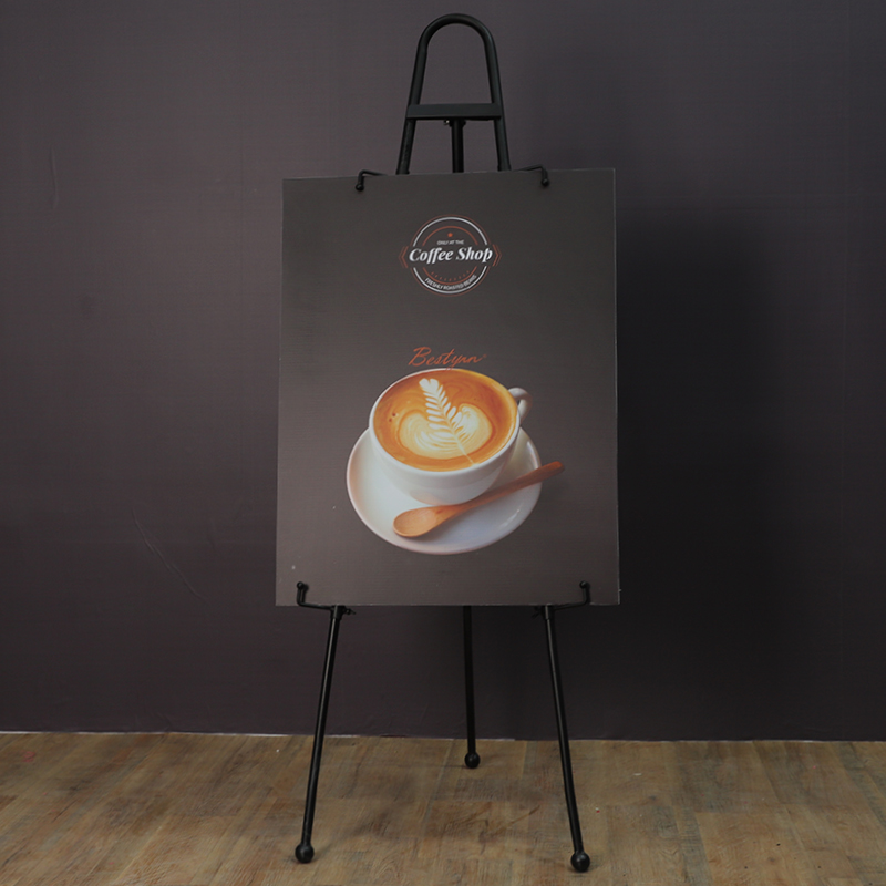 铁艺迎宾展示架广告落地业展示牌海报婚庆展画展示折叠画架