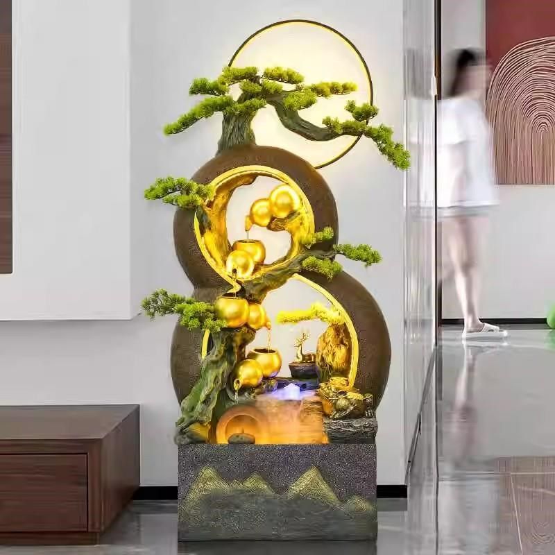 落地葫芦流水喷泉招财家居景观客厅玄关饰品办公室业送礼