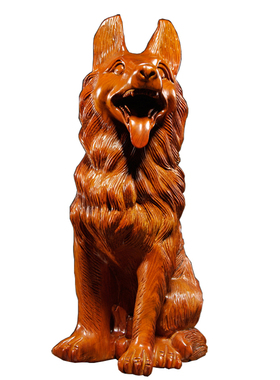 花梨实木质雕刻狗大号生肖犬红木家居客厅办公玄关装饰工艺品