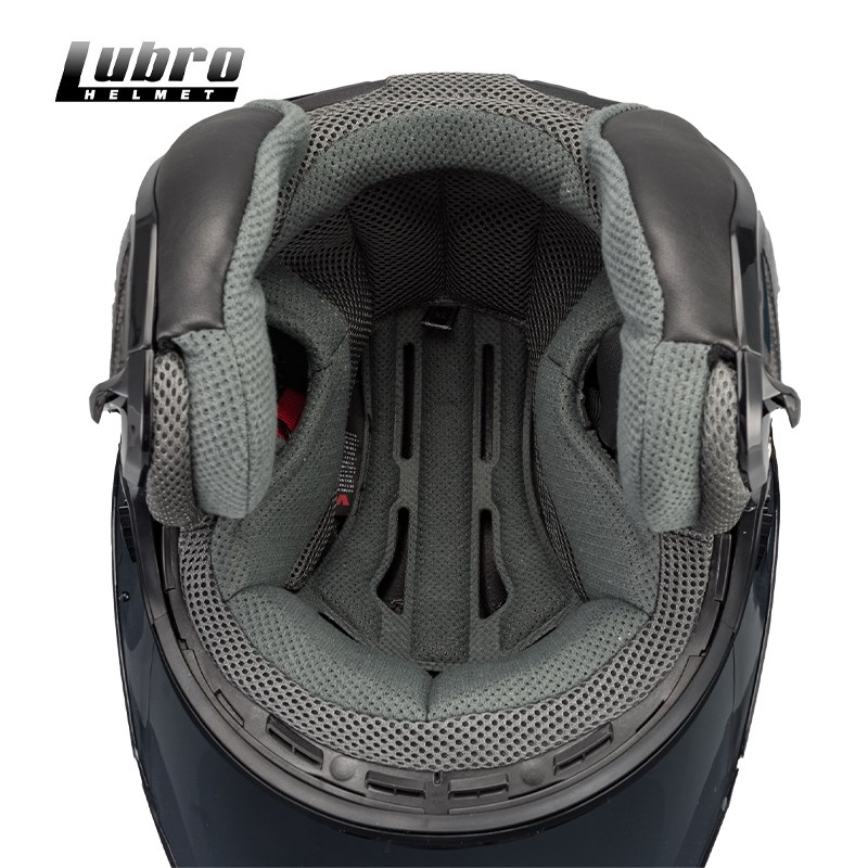 台湾Lubro路霸头盔 双目镜片机车摩托半盔男女冬夏四季通风3c认证
