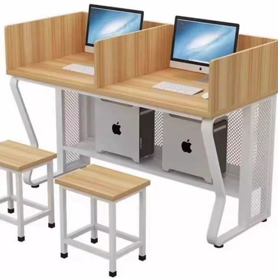 学校机房电脑桌电脑培训考试双人桌椅微机室多媒体教室学生电脑桌