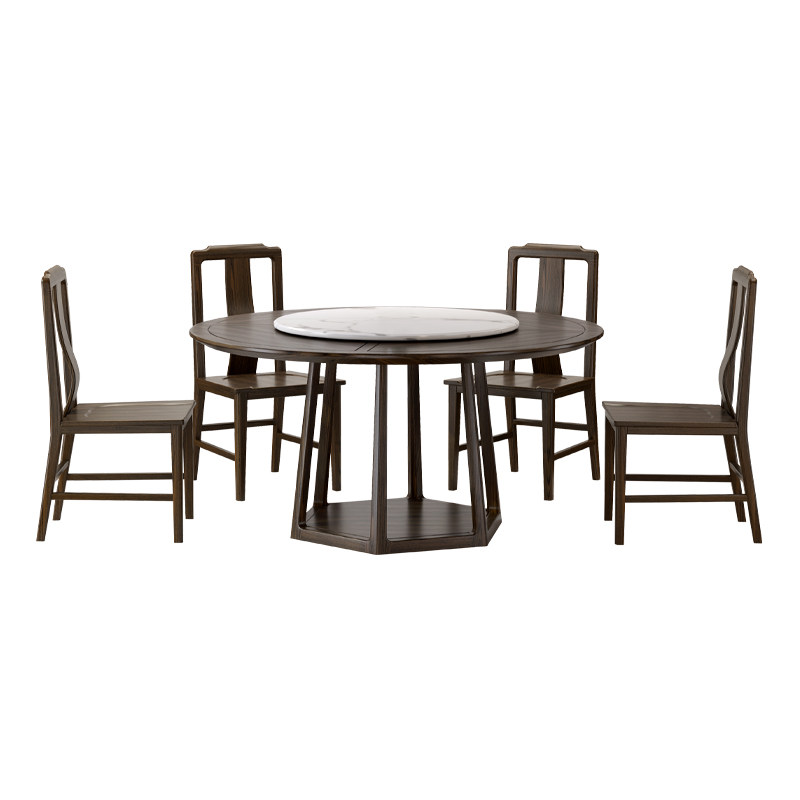 新全实木餐桌椅家用带转盘人岩板圆形吃饭桌子大圆桌,住宅家具,岩板餐桌,淘宝优惠券,粉丝福利购,淘宝优惠卷