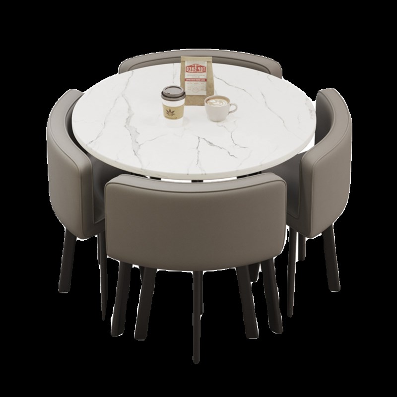 接待桌椅现代会客洽谈桌甜品奶茶店桌椅办公室休闲小圆桌