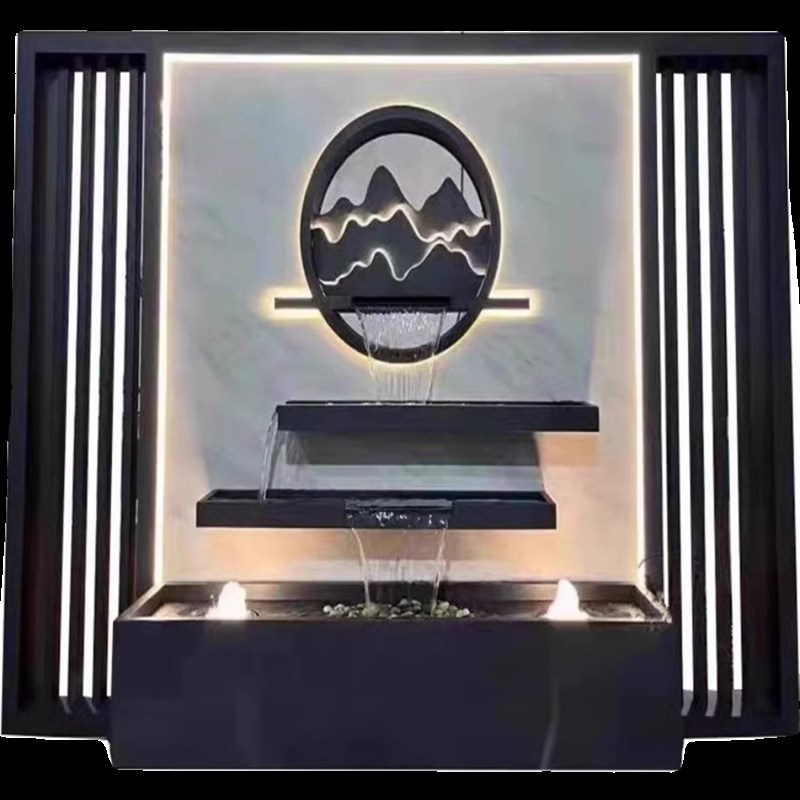 庭院不锈钢金属背景墙流水景墙影壁墙背景墙隔断屏风定制