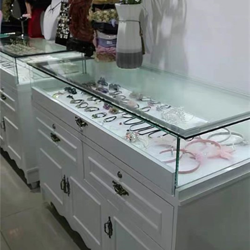 饰品柜玉器精品展示柜台玻璃展柜陈列柜中岛柜欧式珠宝展示柜