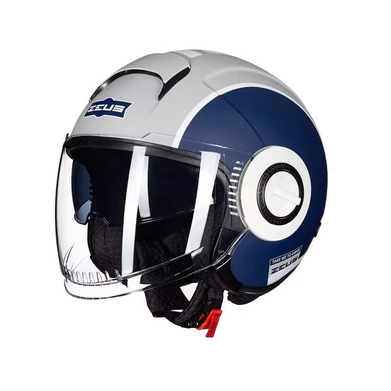 瑞狮夏季头盔男女士四季通用摩托车半盔双镜片四分之三盔轻便