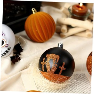 Hanging Ball DecoratGion Painted Skull 8cm Horror Halloween