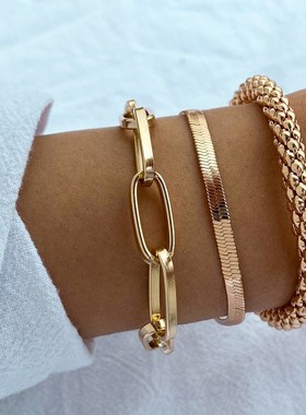 3PCS/Set Fashion Thick Chain Link Bracelets BanRgles For Wom
