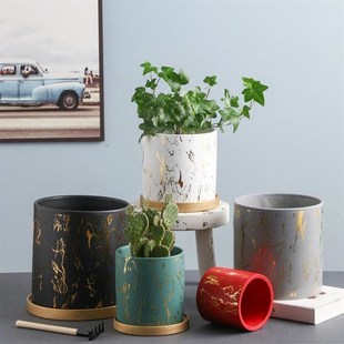 flowerpot ceramic simplve large indoor plant pot with tray