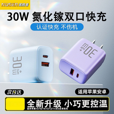 30W双口氮化镓快充头适用苹果