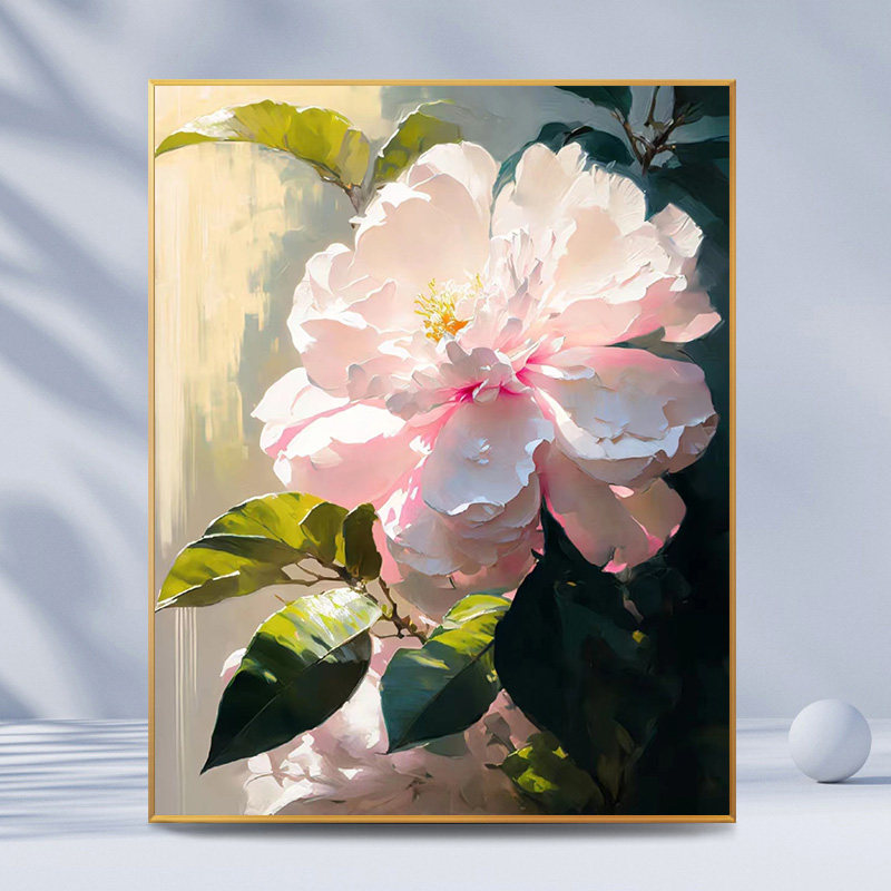 山茶数字油画di填充填色手工绘画解压治愈学生涂鸦油彩装饰画,家居饰品,DIY/数字油画,淘宝优惠券,粉丝福利购,淘宝优惠卷