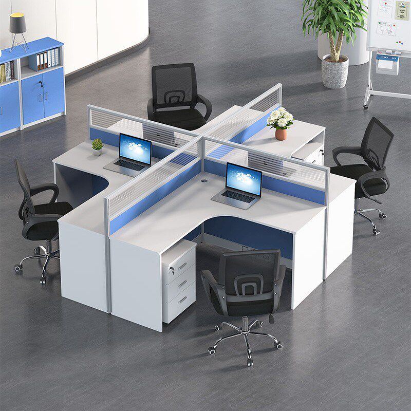 职员办公桌员工L弧屏风卡座办公室人位卡位桌椅人工位