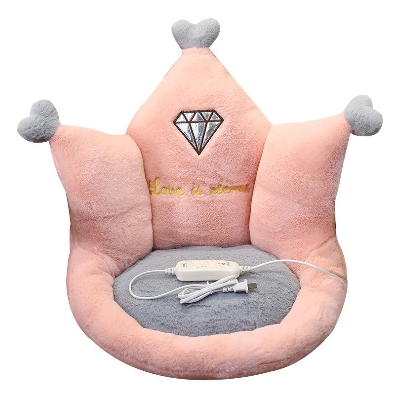 冬季加热办公室腰垫带靠背坐垫加厚发热防滑靠背一体屁垫座椅垫子