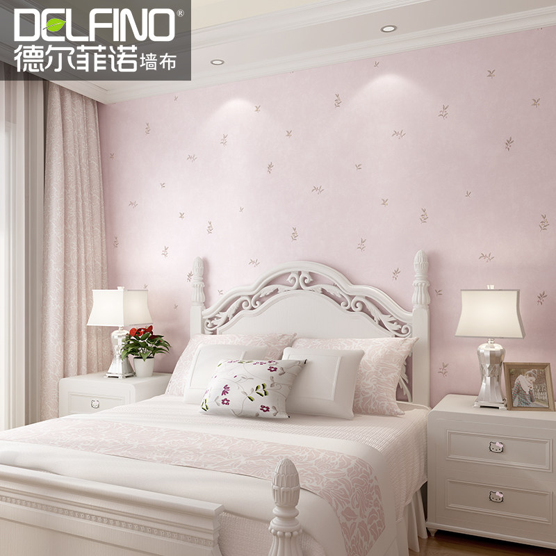 环保欧式高档提无缝墙布现代田园壁纸碎家用客厅卧室壁布