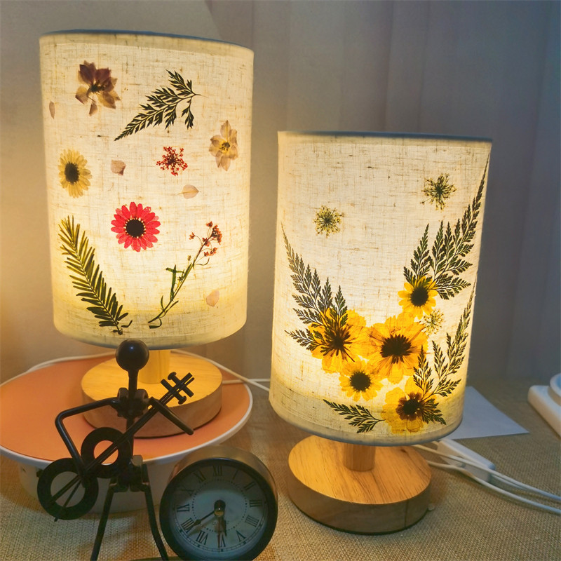 压花台灯diy材料包手工创意花草押花植物小夜灯教师节生日床头灯