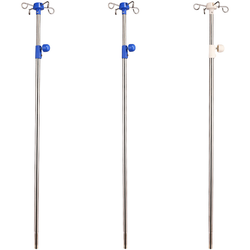 加厚锈钢输液架白色输吊瓶液杆调节伸缩式病床输液椅用点滴架