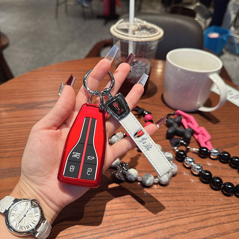 适用红旗钥匙套新款HS5/E-HS7/H9/H7/H5/EHS9HS3车包扣壳高档男女