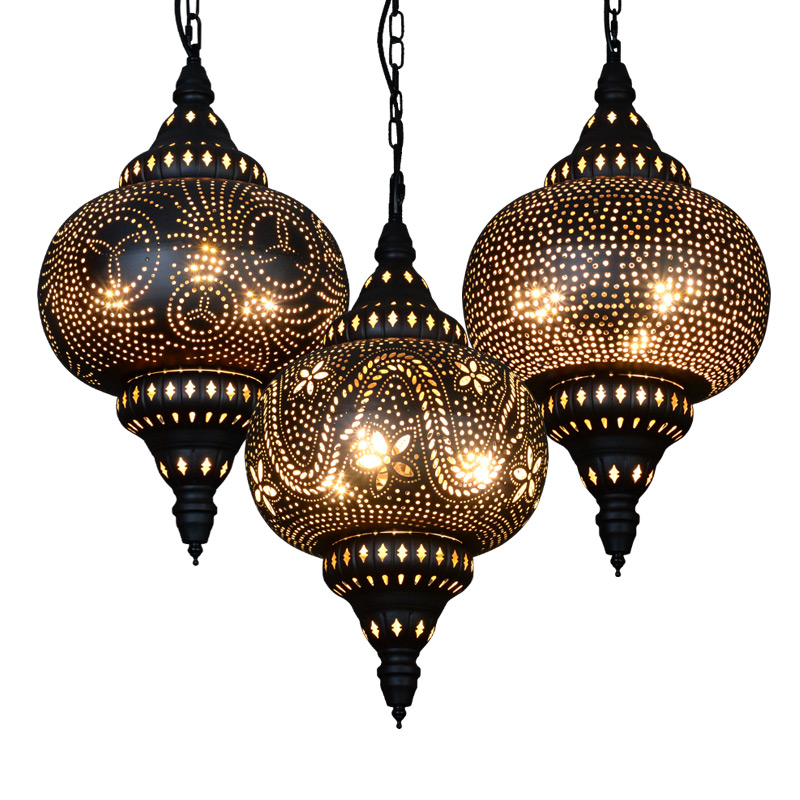 东南亚复古吊灯泰式阿拉伯风格会所酒吧台设计师装饰艺术灯具