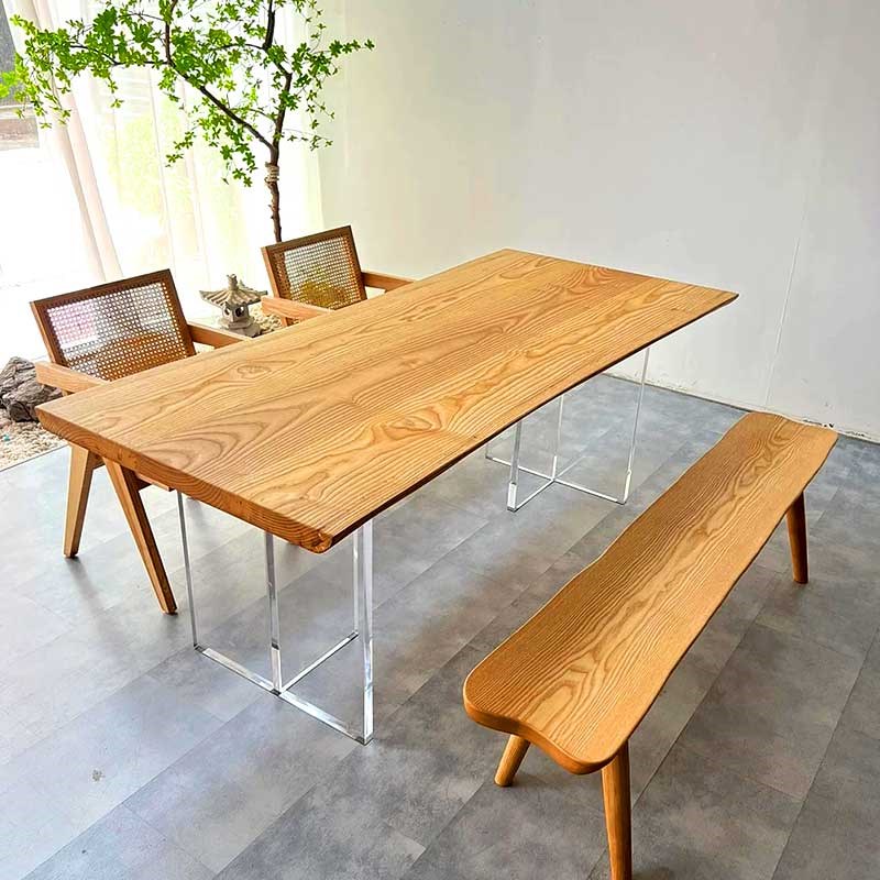 白蜡木实木桌吧台桌实木桌板实木餐桌大板整板阳台吧台桌