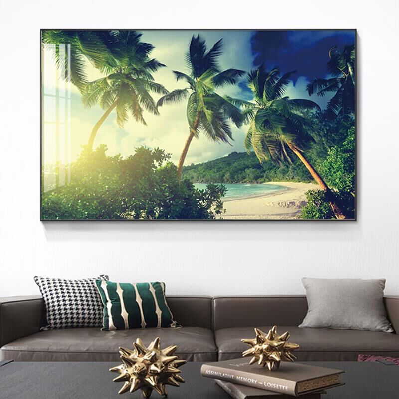 大海沙滩棕榈树椰树装饰画客厅沙发背景墙画餐厅卧室床头风景挂画