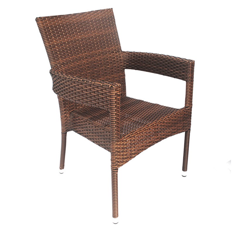 藤椅阳台靠背椅家用露天花园人桌椅五件庭院编藤椅子铁艺桌子