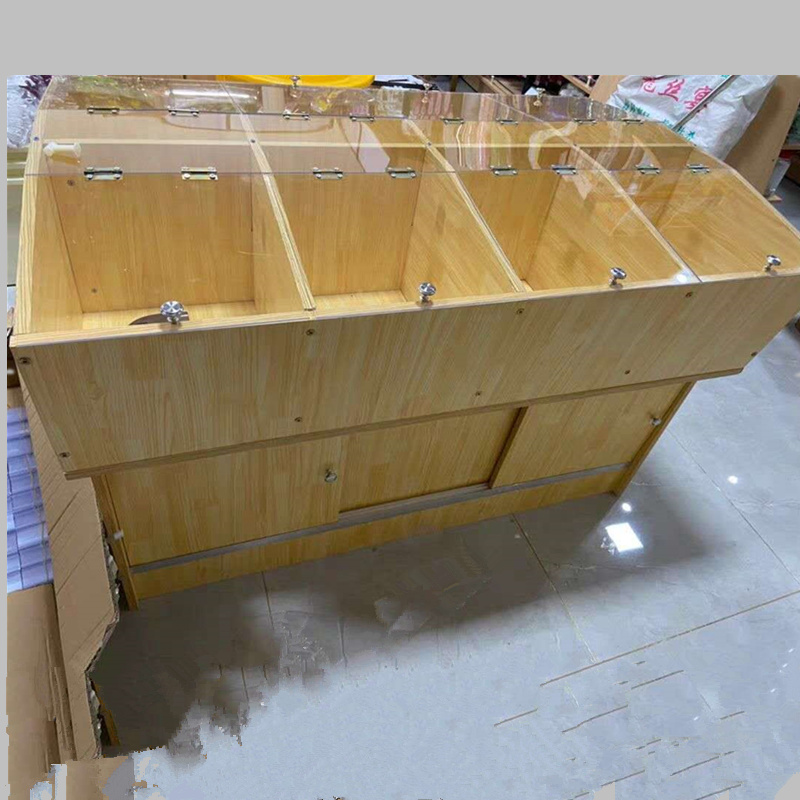 超市五谷杂粮柜散货展架干果零食面包展示柜糖果饼干散称货架盖子