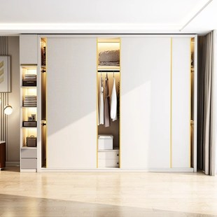 定制NF级大家用卧室实木推拉门新款年爆款加衣橱