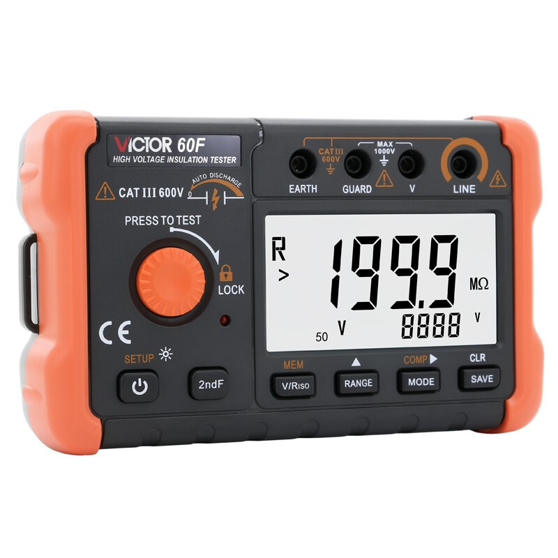 胜利VC60F/60G/60H绝缘电阻测试仪数字兆欧表数显绝缘测试仪2500V