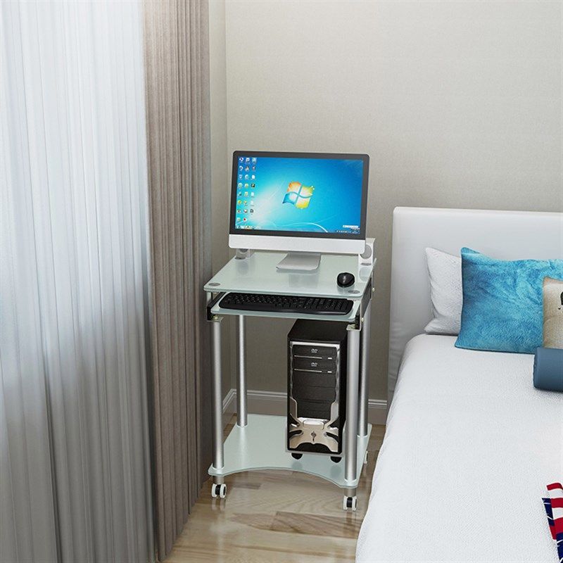 小电脑桌迷你桌钢化玻璃电脑桌台式桌小户型窄现代