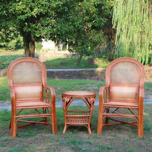 藤椅真藤办公编椅子休闲家用中老年人靠背椅护腰扶手单人腾椅