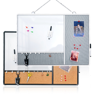 富尼新款铝合金边框布面软木针扎白板记事白板磁性擦写挂式办公益