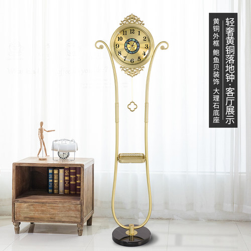 汉时复古黄铜大理石底座落地钟