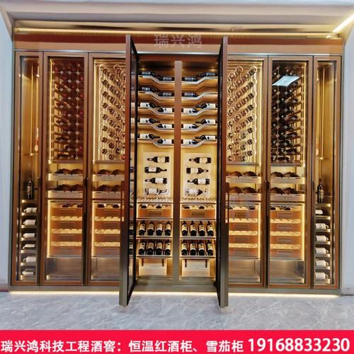 不锈钢恒温酒柜家用酒窖别墅展示酒柜餐厅轻奢商用红酒恒温恒湿柜