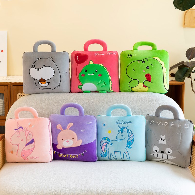 抱枕被子两用办公室午睡小枕头卡通汽车折叠车载靠Y枕毯子二合一