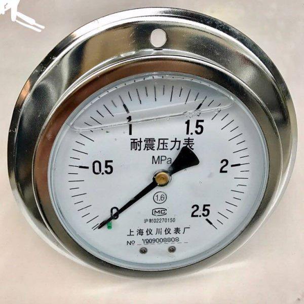 耐震压力表 2.5mpa 轴向带边 100mm 螺纹M20x1.5上海仪川仪表厂