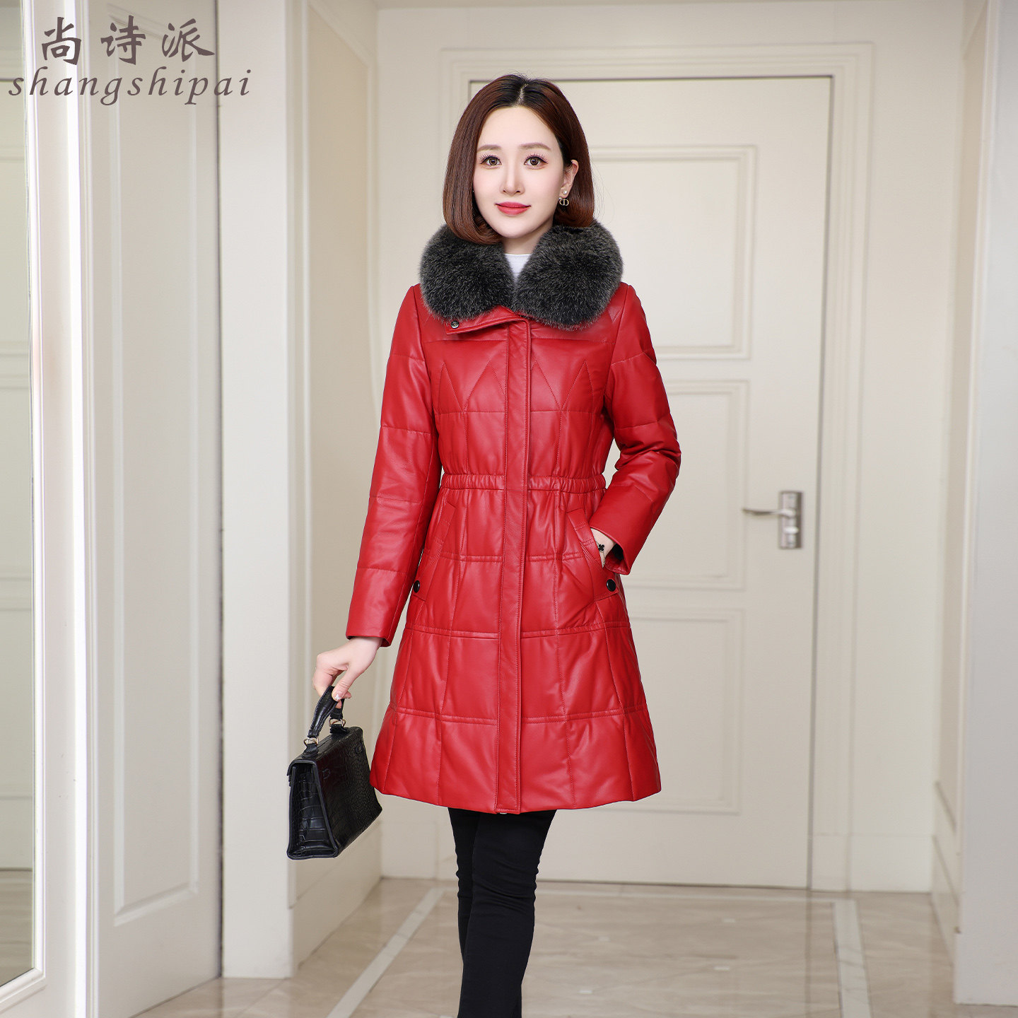 绵羊皮羽绒服女2025冬季新款海宁真皮皮衣中长款妈妈装修身外套