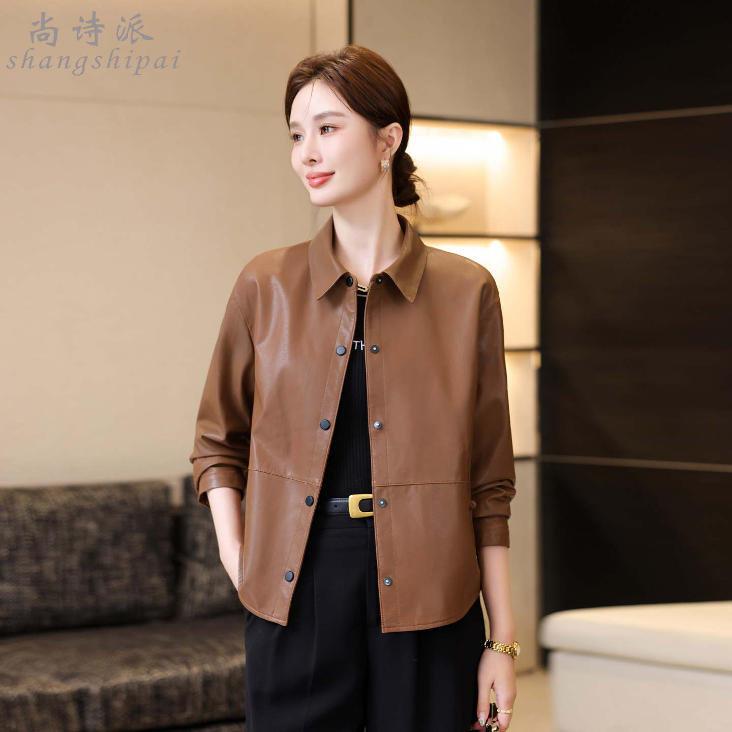 海宁真皮皮衣女2025春秋新款外套