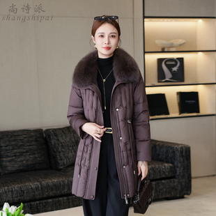 羽绒服女2025年冬季新款狐狸毛领可拆卸中老年妈妈装外套中长款