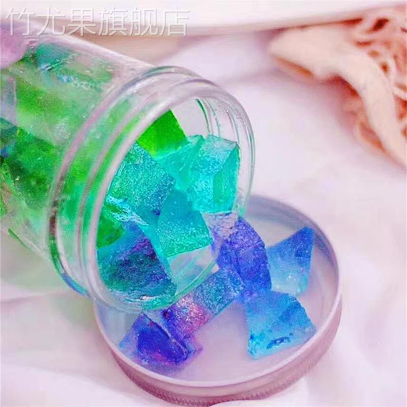 网红高颜值琥珀糖吃播玻璃糖樱花糖宝石糖彩色水晶糖咀嚼钻石糖