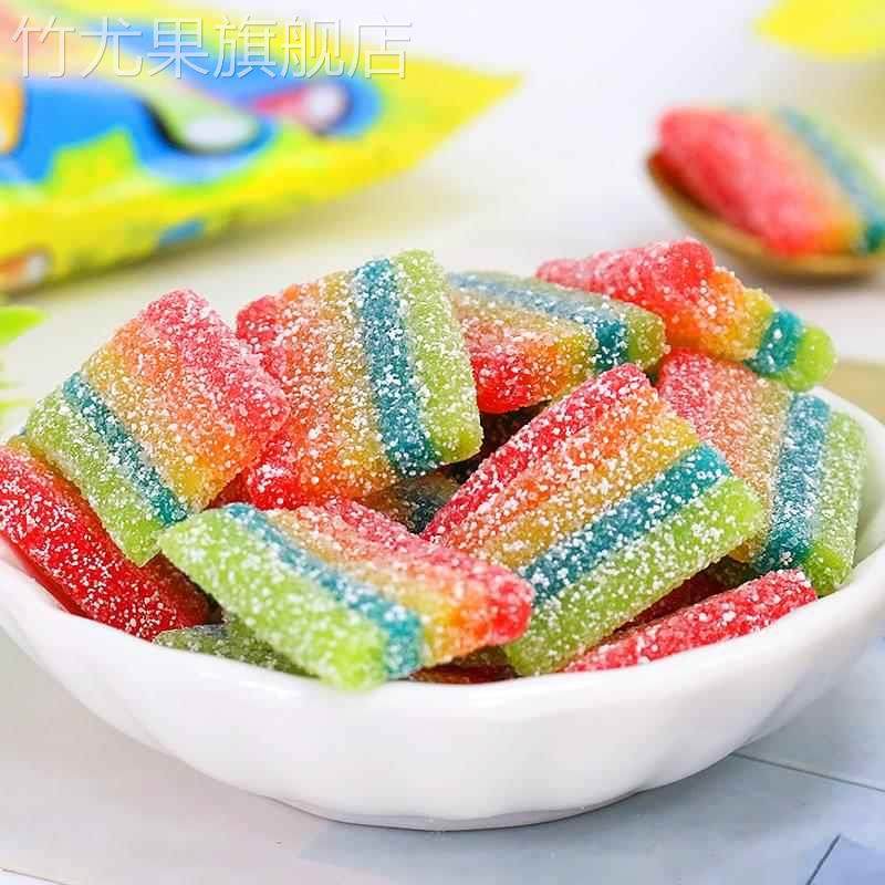 珍宝珠酸条软糖迷你酸条棒网红彩虹水果糖酸糖万圣节儿童糖果零食